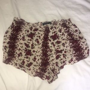 brandy melville rose flowy shorts!